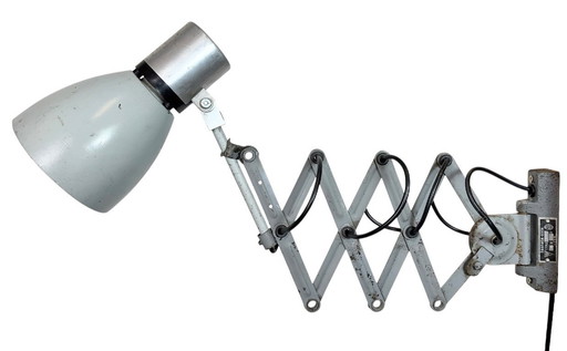 Industrial Grey Scissor Wall Lamp, 1960s