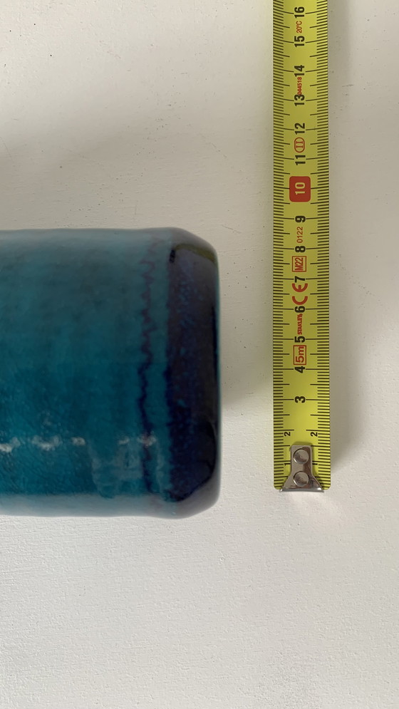 Image 1 of Jarrón esmaltado azul turquesa puntiagudo de Jaap Ravelli.