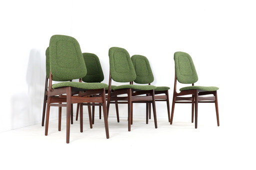 6x vintage dining chair chairs 'Animals' new upholstery
