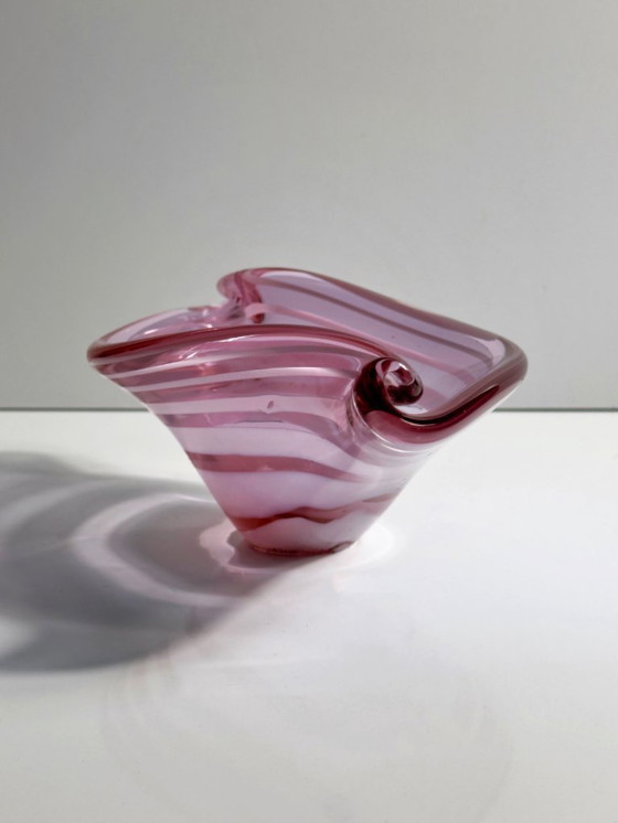 Image 1 of Ciotola vintage in alessandrite con strisce di Murano, Italia, anni '70, metà secolo, in vetro, Venezia, neodimio