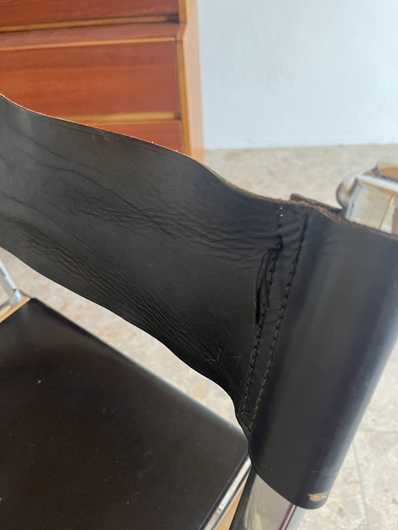 Image 1 of 2 originele "Arrben Tamara jaren 70" klapstoelen van chroomleer, gemaakt in Italië!