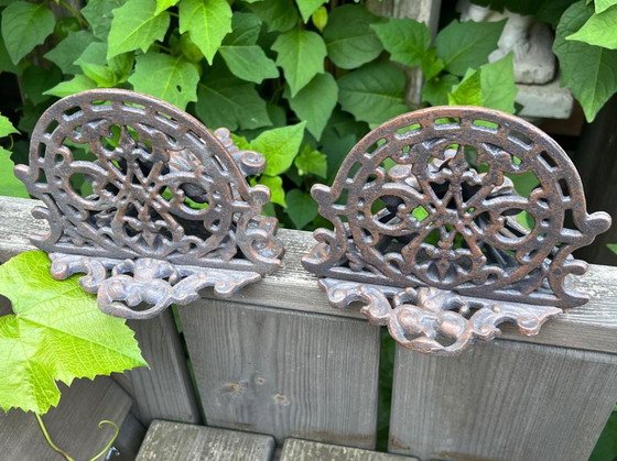 Image 1 of Iron Wall Brackets with Devil Faces – Gothic Elegance in Cast Iron - Free Shipping