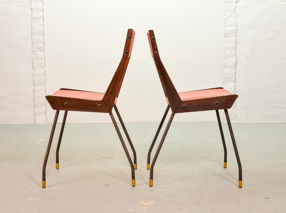 Image 1 of Sedie da pranzo italiane di design di metà secolo, produzione Brianza, set di 6, Italia, fine anni '50