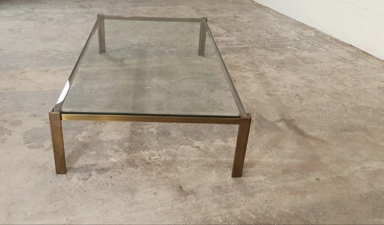 Image 1 of Vintage glass and brass coloured frame coffee table 