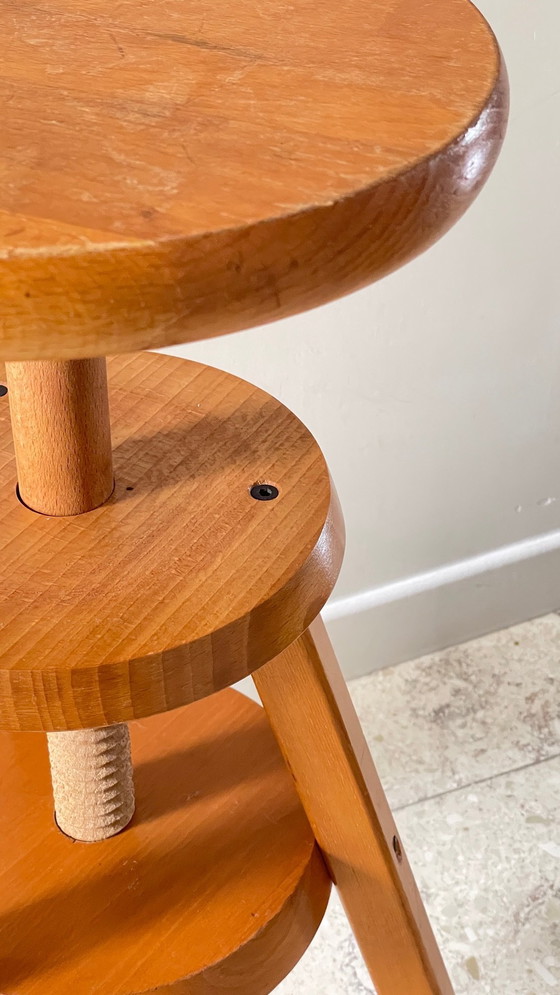 Image 1 of TABOURET HAUT Réglable Hêtre Massif VINTAGE