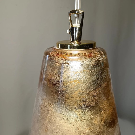 Image 1 of Ceiling Pendant Light (1 of 2), Mid Century Modern, Minimalist, Post Modern, Architectural Lighting, RUGGIU-Italy, Murano Gold G