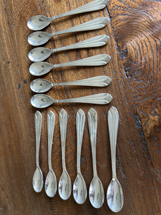 Image 1 of Silver-plated Vintage Tea Set. (17-Piece)