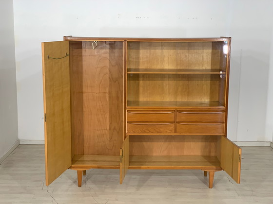 Image 1 of Mid Century hoge kast woonkamer vintage