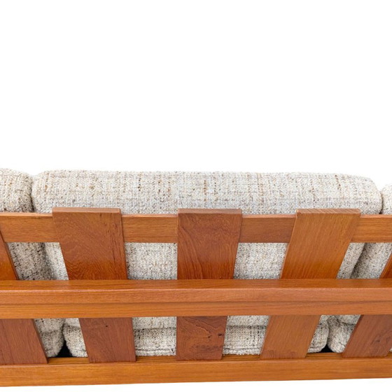 Original Vintage Midcentury Three-Seater Sofa Teak Vamo Denmark, Vamo Møbelfabrik, 3-5 seaters, Wood, Beige (photo 10 of 11)