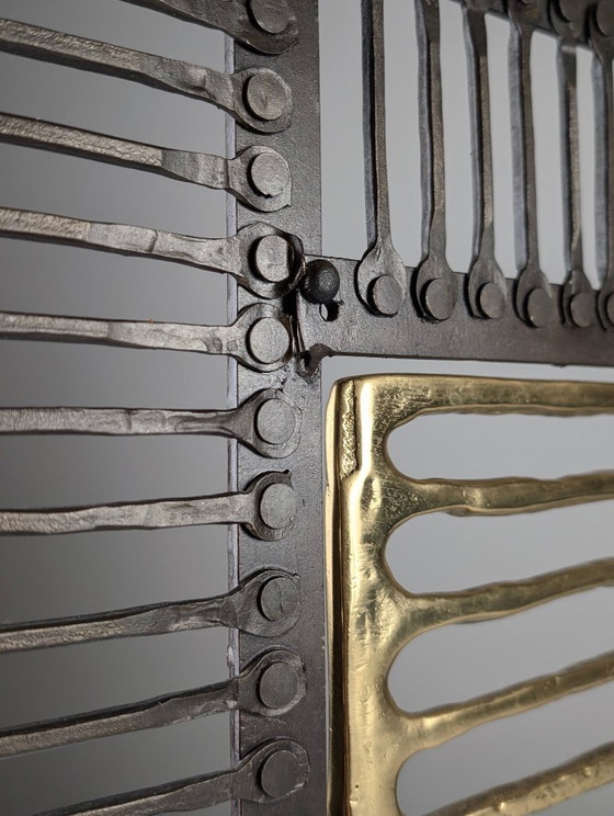 Parascintille in ottone e ferro battuto di David Marshall, Spagna, anni '70. – Oggetti decorativi, Iron (photo 11 of 11)