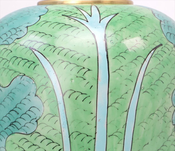 Image 1 of Lampada da tavolo vintage cinese Famille vert con farfalla