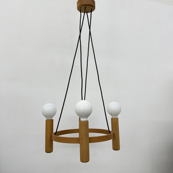 Image 1 of Vintage Domus Danish design hanging lamp chandelier , 1970s