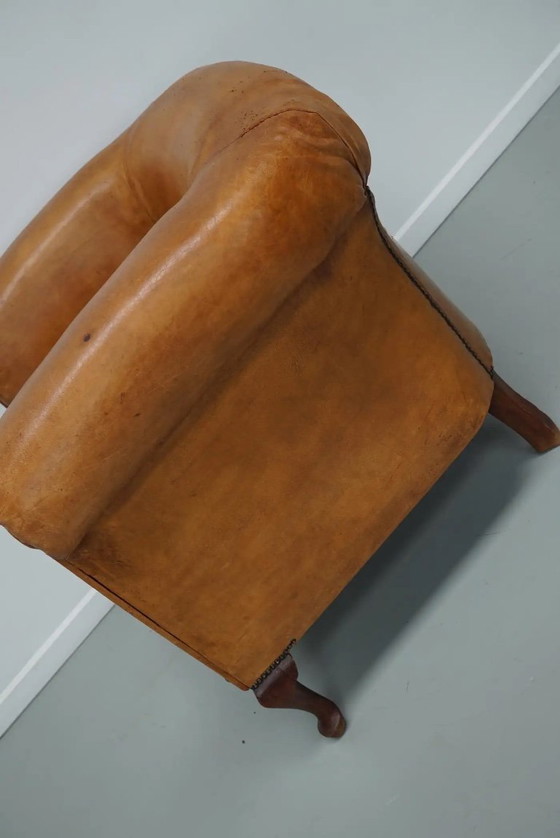 Image 1 of Vintage Nederlandse cognackleurige leren clubfauteuil