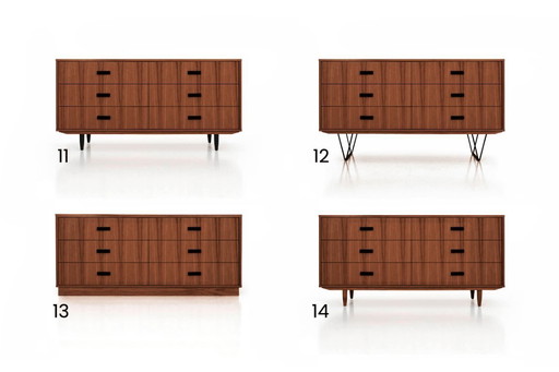 Buffet en teck teinté T-S13 six tiroirs