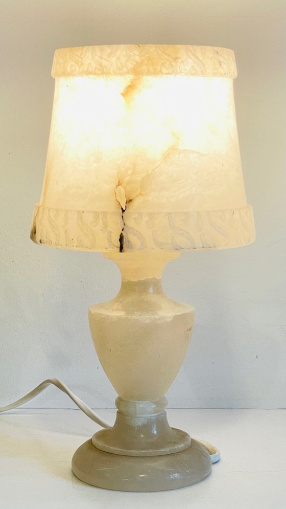 Image 1 of Geometrische albasten lamp, jaren 70