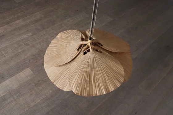 Image 1 of Uchiwa Hana II kroonluchter van Ingo Maurer voor Design M, jaren 70.