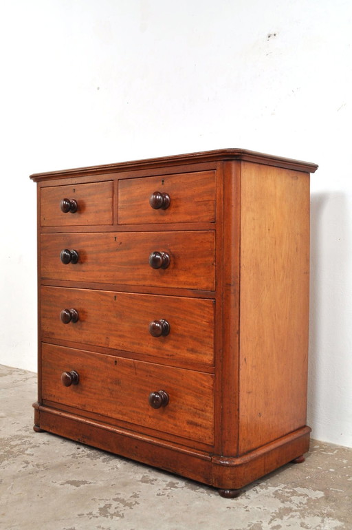 Commode anglaise vintage en acajou, 1880