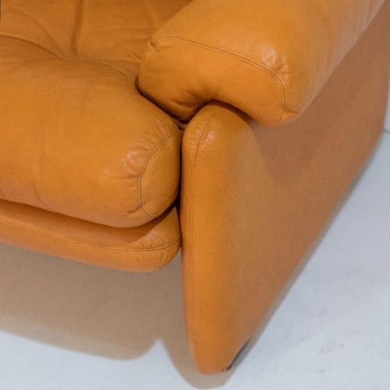 Image 1 of 1x divano grande in pelle marrone Coronado vintage del 1970 di Tobia Scarpa per C&B Italia