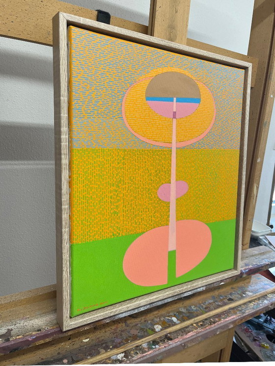 Image 1 of Origineel schilderij, "FIGURINE", acrylverf op doek, inclusief lijst, 53,5 cm x 43,5 cm