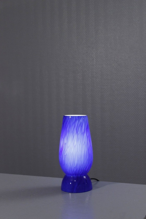 Image 1 of Lampada d'atmosfera vintage in vetro maculato design Sölken Leuchten anni '70