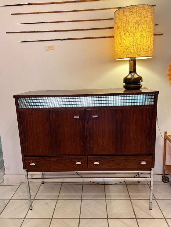 Image 1 of Meuble de bar vintage / Buffet avec éclairage, palissandre, années 1960