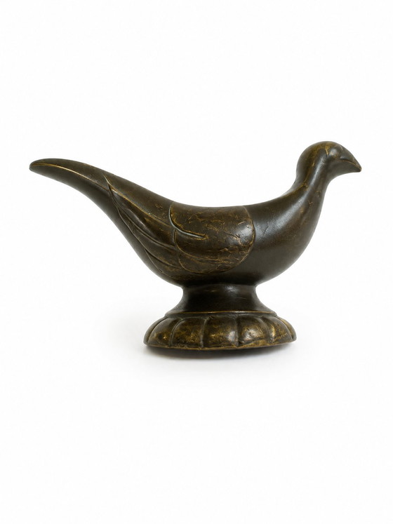 Image 1 of Art Deco Disko Metal Bird Pipe Holder by Just Andersen (Denmark)