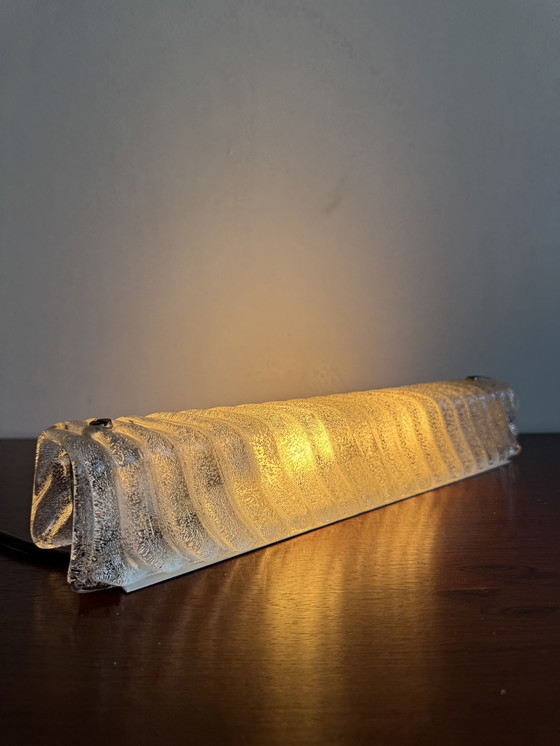 Image 1 of Elegante Vintage Wandlamp - Gestructureerd Geribbeld Glas Schoonheid