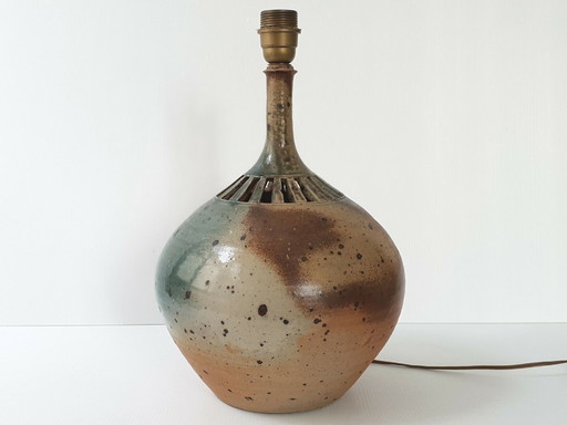 Vintage tafellamp uit de jaren 70 van steengoed met verzonken signatuur, jaren 70