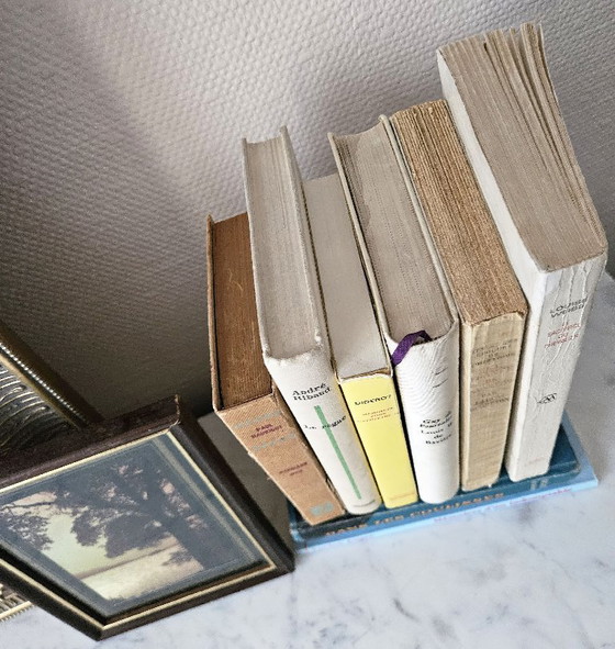 Image 1 of Set van 8 antieke boeken: Geschiedenis en memoires van Napoleon, Verzet, Lucien Auger, Diderot, inclusief losse lijst.
