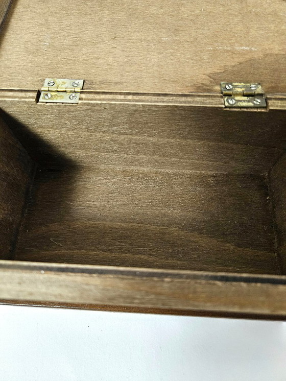 Image 1 of Vintage Wooden Hand Painted Floral German Bauernmalerei Storage Box | Bavarian Folk Art Trinket Box | Alpine Farmhouse Box