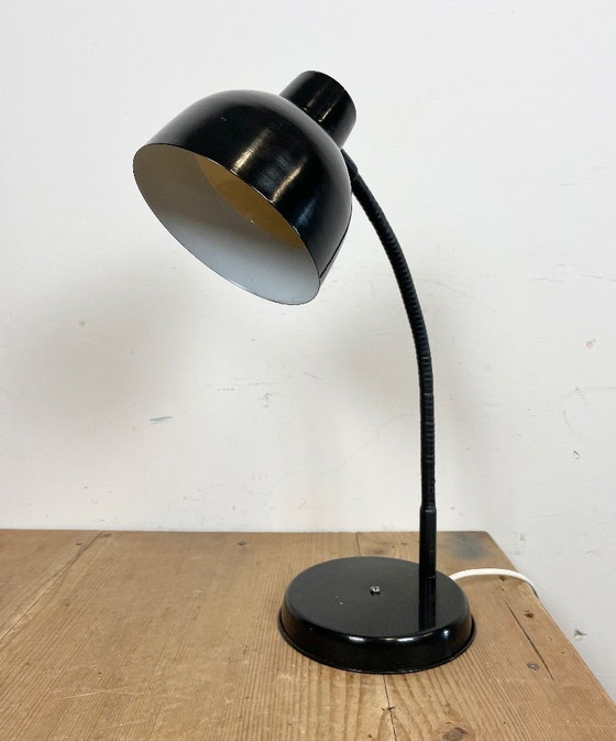 Image 1 of Black Industrial Gooseneck Table Lamp, 1960s