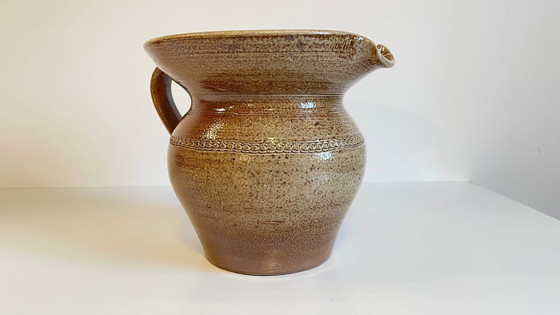 Image 1 of Vintage Glazed Stoneware Pitcher/Vase