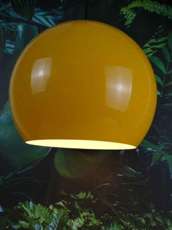 Image 1 of Yellow Aluminum Ball Lamp From The Seventies