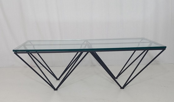 Image 1 of Glass & Metal Coffee Table, 80s