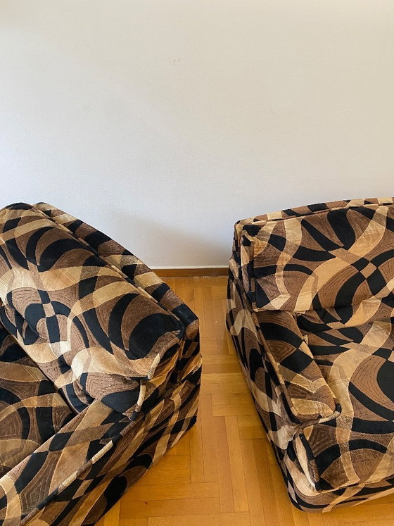 Image 1 of Poltrone Gerard Guermonprez anni '70 Velluto Vintage Midcentury Hollywood