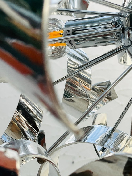 Image 1 of Sculptural chrome designer pendant light