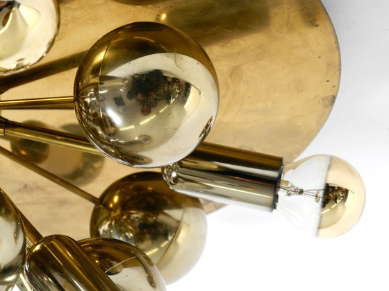 Image 1 of Original 1970s large Cosack Sputnik Space Age ceiling lamp in brass color