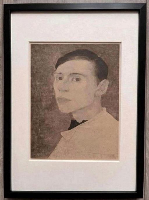 Jan Mankes 1889-1920 / Autoportrait original en héliogravure Jan Mankes 1923