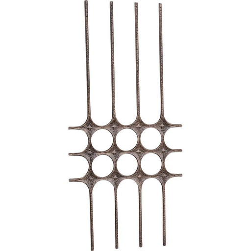Brutalist vintage metal wall decorative artwork, Belgium 1960-1970s