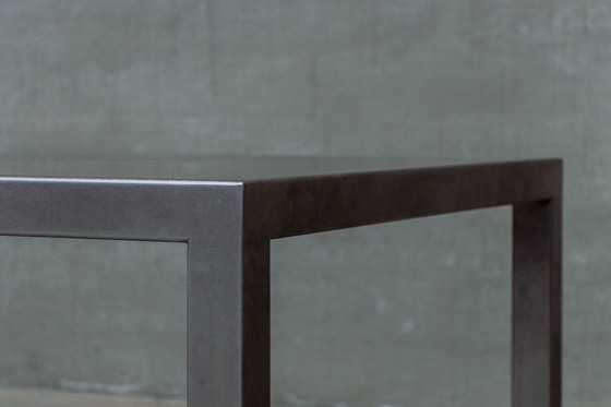 Image 1 of late 90s full stainless steel/brushed steel dining table