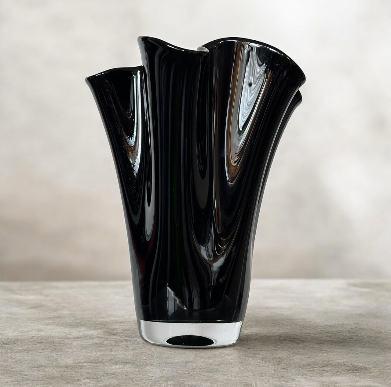 Vase aus Muranoglas, schwarz, Vintage-Stil, | Vasen gebraucht