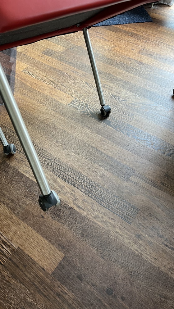 Image 1 of Gheldria Lucca vier rode leren stoelen