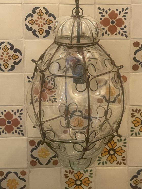 Image 1 of Geblazen glazen Venetiaanse hal- of ganglamp