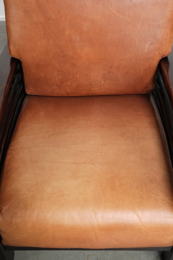 2 begehrenswerte cognacfarbene Rindsleder Art Deco Sessel aus dem 20. Jahrhundert – Leather (photo 5 of 13)
