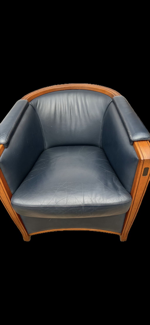 Art Nouveau leather armchair