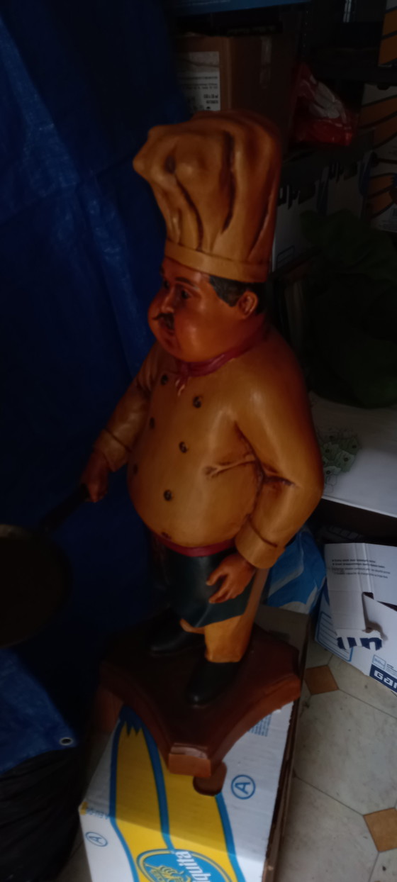 Image 1 of cuoco originale in pietra con casseruola alta 75 cm