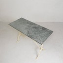 Table de jardin bistro avec plateau en marbre, années 1950