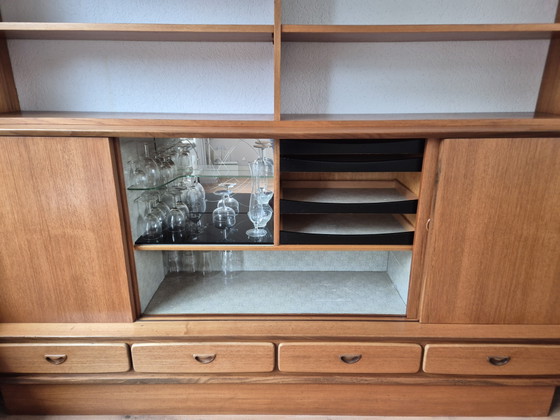 Armadi a muro vintage anni '60 / Highboard – Teak – Libreria, Credenza & Vetrina – Textile, Wood (photo 4 of 5)