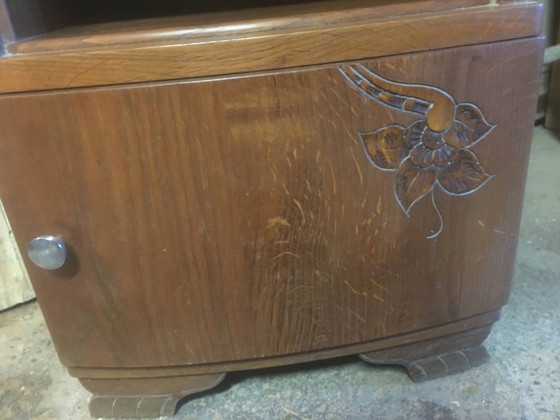 Table de chevet en chêne des années 1930/1940. – Tables de nuit, Vintage (photo 12 of 16)