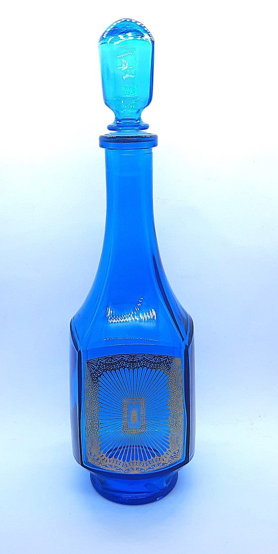 Image 1 of Set of 2 pieces Cobalt blue Carafes / Decanters - Made in Belgium